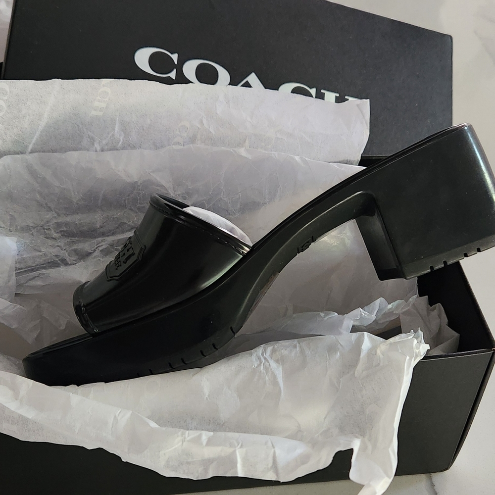 Coach Scarlett Rubber Sandal Black 7 B (M) - Picture 4 of 5
